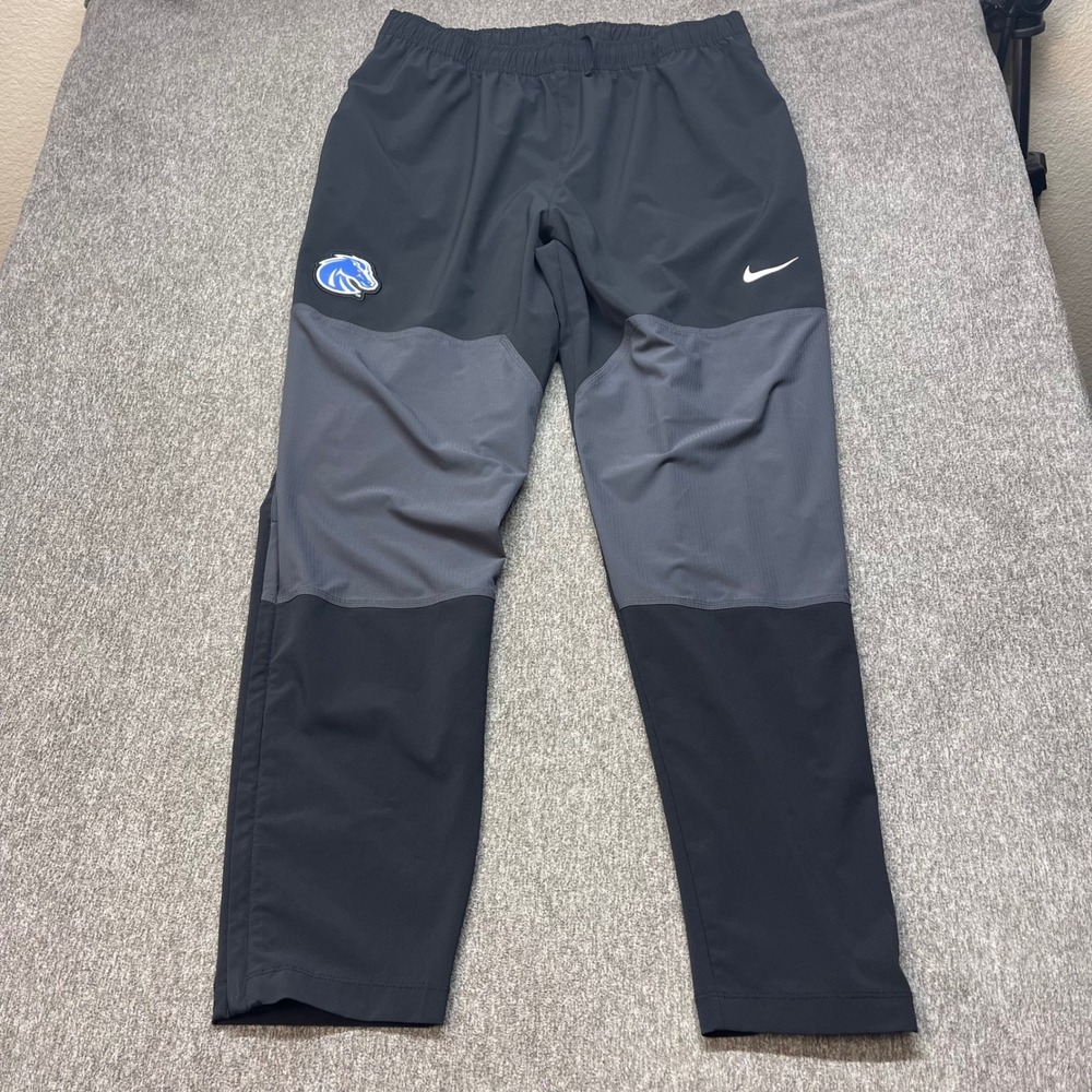 Nike Boise State Broncos Mens XL Tall Training Pants Black Grey Woven Athletic
